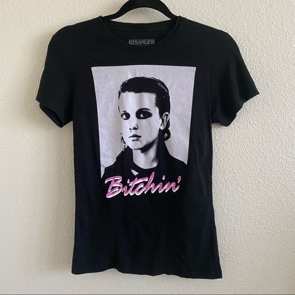 Stranger Things Bitchin’ Halloween Vintage 80s Inspired Graphic Tee T-shirt - Picture 2 of 5